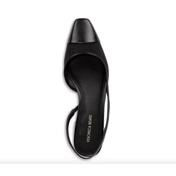 Veronica Beard Cecile Slingback Leather Mesh Shoes in Black 6 - Picture 5 of 5